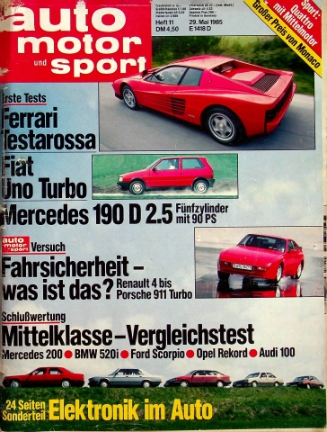 Deckblatt Auto Motor und Sport (11/1985)